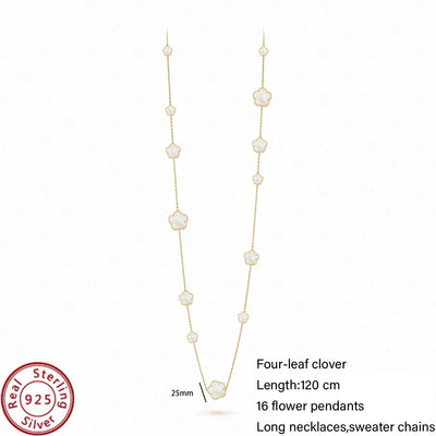 Jstoremart presents a beautiful set of four bracelets arranged in a grid, ideal for weddings or engagements. Each bracelet features distinctive charms: gold flowers, white flowers, blue flowers, and delicate white clovers. The elegance is further enhanced by the Real 925 Sterling Silver stamp on each piece.