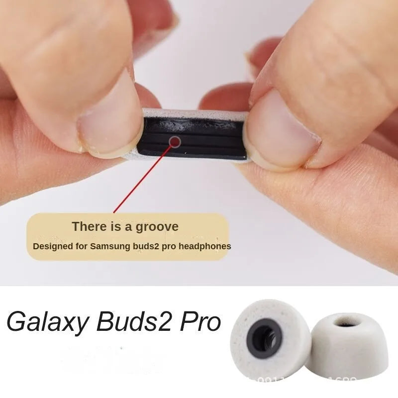 Memory Foam Eartips for Samsung Galaxy Buds 2Pro Tips True Wireless Bluetooth Earphone Slow Rebound Sponge Earbuds 