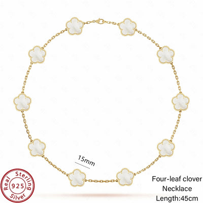 Jstoremart presents a beautiful set of four bracelets arranged in a grid, ideal for weddings or engagements. Each bracelet features distinctive charms: gold flowers, white flowers, blue flowers, and delicate white clovers. The elegance is further enhanced by the Real 925 Sterling Silver stamp on each piece.