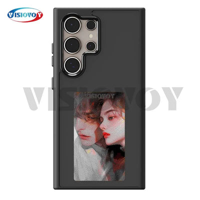 For Samsung S24 Ultra Case NFC Function DIY Galaxy Smart Phone Case 4 Color E ink Screen For Girl Phone Funda Women Battery Free 