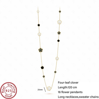 Jstoremart presents a beautiful set of four bracelets arranged in a grid, ideal for weddings or engagements. Each bracelet features distinctive charms: gold flowers, white flowers, blue flowers, and delicate white clovers. The elegance is further enhanced by the Real 925 Sterling Silver stamp on each piece.