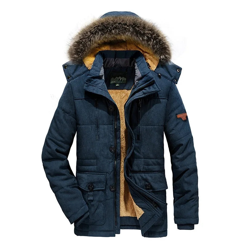 Good Quality Male Fit Winter Coats Multi-pocket Cargo JacketsMen Winter Down Jackets Hooded Casual Long Warm 