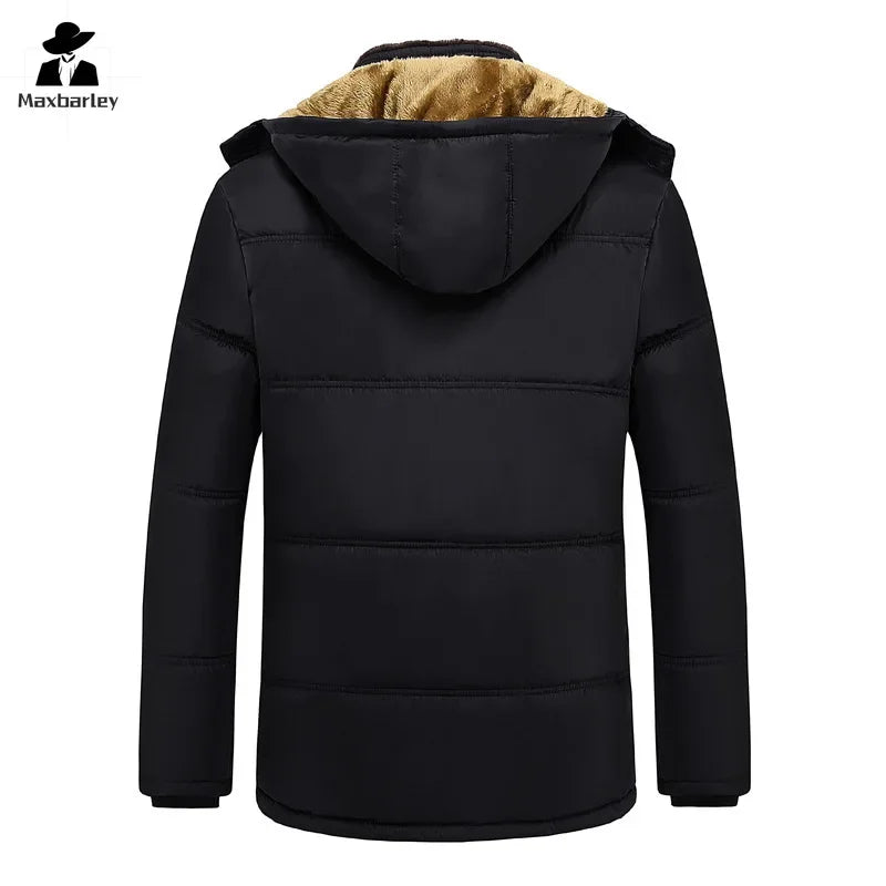 Parka Men Coats 2024 Winter Jacket Men Thicken Hooded Waterproof Outwear Warm Coat Casual Mens Jackets Overcoat Fur Thicking 