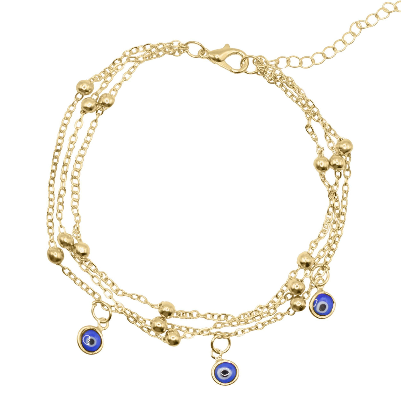 Sevda Evil Eye Chain Anklet | 18K Gold Plated 