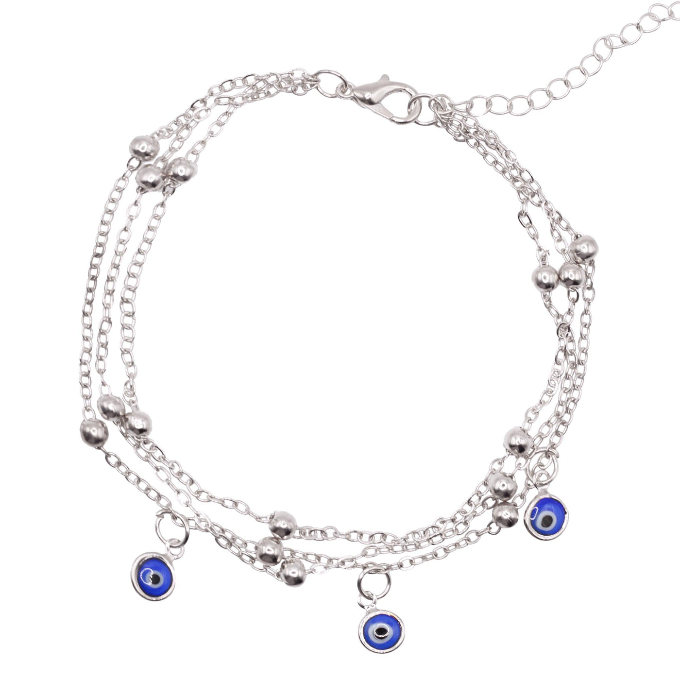 Sevda Evil Eye Chain Anklet | 925 Silver Plated 