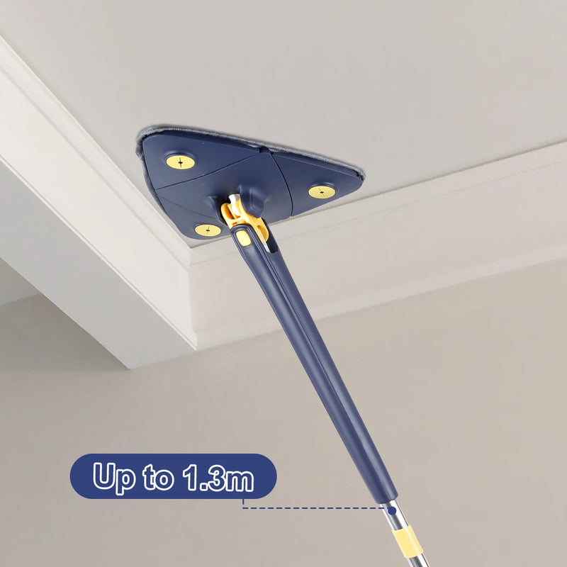 Triangle Mop 360° Rotatable Squeeze Mop Free Hands Floor Cleaning Wet&Dry Mop 130cm For Home Ceiling/Corner Windows Clean Tools 