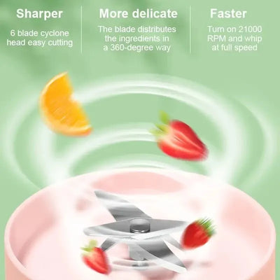 Electric Juicer Cup 6 Blades Blender Milkshake Machine USB Portable Fruit Milk Mixing Tool Mini Fresh Juice Blender Sport Bottle 