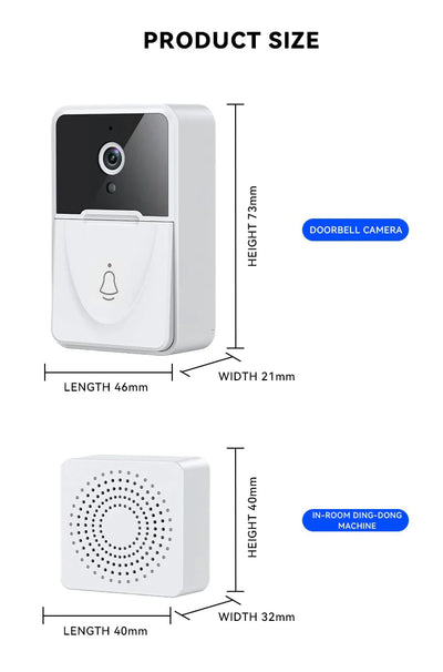 Wireless Security WiFi Smart Doorbell Intercom Video Camera Bell Chime Door Ring 