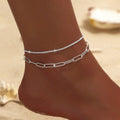 Female Fashion Cross Double-circle Anklet 