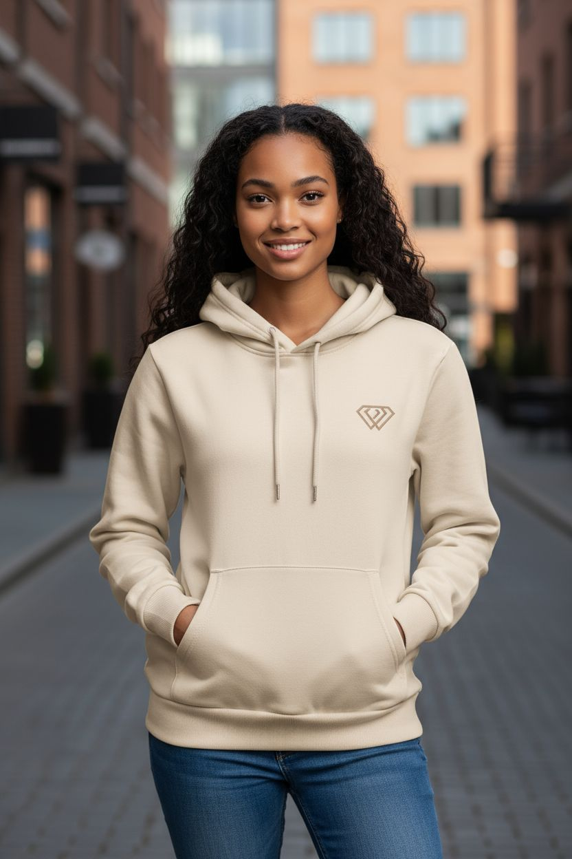 Unisex balck hoodie from J-Clothing, featuring a minimalist design with a relaxed fit and soft cotton fabric — styled for everyday comfort and confidence