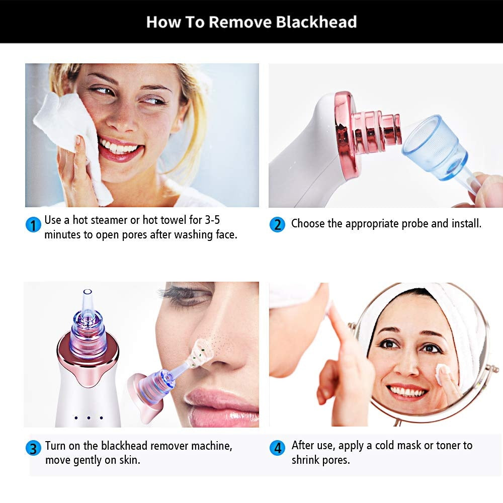 Electric Blackhead Remover Pore Vacuum Suction Diamond Dermabrasion Face Cleaner 