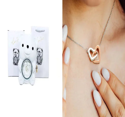 Eternal Rose Teddy Bear Jewelry Box with Necklace 