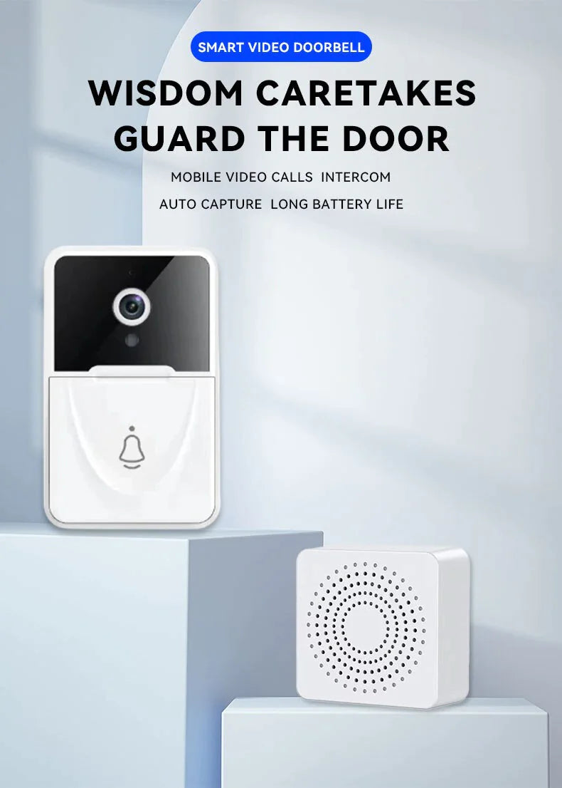 Wireless Security WiFi Smart Doorbell Intercom Video Camera Bell Chime Door Ring 