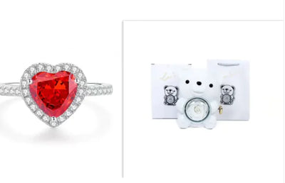 Eternal Rose Teddy Bear Jewelry Box with Necklace 