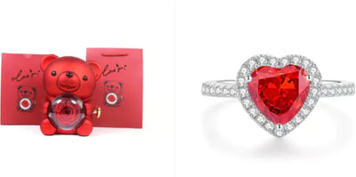 Eternal Rose Teddy Bear Jewelry Box with Necklace 